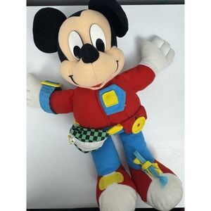 Vtg 90s Disney Mickey Mouse Learn to Dress Me Plush Doll Mattel Arco Toys